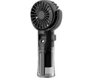 Ibenzoa® Ventilateur de poche avec brumisateur – 2 en 1 : mini ventilateur et humidificateur d'air, rechargeable par USB, 16 cm, 4 vitesses, réglable à 360°, fonctionnement silencieux (30 dB)