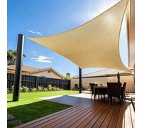 Ibenzoa® – Voile d'ombrage rectangulaire – 185 g/m² HDPE, protection UV à 95%, couleur sable, respirante, inclut 4 cordes de 1,6 m, œillets en D et bord renforcé