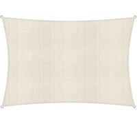 Ibenzoa® – Voile d'ombrage rectangulaire, 2 x 3 mètres – 100% HDPE, 185 g/m², protection UV à 90%, résistant à la déchirure, œillets inoxydables, cordes de fixation, couleur crème