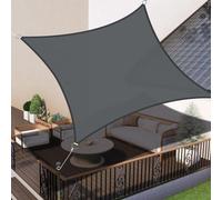 Ibenzoa® : Voile d'ombrage rectangulaire imperméable, 5 x 5 mètres – Polyester résistant à la déchirure avec revêtement PU, protection UV à 95%, œillets en acier inoxydable et cordes de fixation