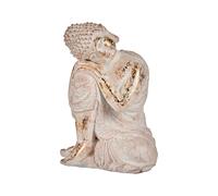 IBERGARDEN Bouddha assis tête gauche blanc et or (lot de 2)