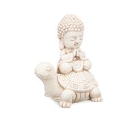 IBERGARDEN Figurine Bouddha Tortue, Blanc + Marron
