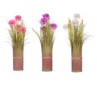 Ibergarden Ramillette Pétales Longs Blanc Rose Violet 3 Couleurs Plastique 20x48x20 cm (Set de 6)