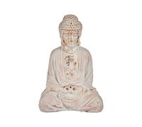 IBERGARDEN Statue de Bouddha aux mains croisées blanc et or, lot de 2
