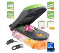 Ibergrif Coupe Légumes 6 en 1 - Mandoline Multifonction Sans BPA pour Légumes et Fruits, Hachoir Manuel, Coupe Oignon et Découpe Professionnelle