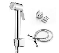 Ibergrif Kit Douchette WC avec Support Mural et Tuyau 1,2 m, Finition Chromée Argentée - Douche Hygiénique pour Toilettes et Nettoyage, M20282