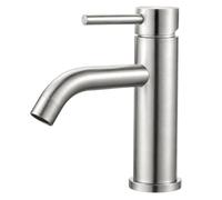 Ibergrif Robinet Lavabo Salle de Bain Moderne, Mitigeur Monocommande en Acier Inoxydable, Cartouche Céramique Silencieuse, Eau Chaude/Froide, Finition Grise, M11003A