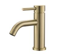 Ibergrif M11003Y, Mitigeur de Lavabo - Robinet de Salle de Bains Monocommande, Robinets de lavabo à Tiroir en Céramique à Faible Bruit, Corps en Acier Ioxydable, Or