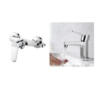 Ibergrif M12059-1, Mitigeur monocommande Douche, Robinet Douche Universel Filetage G1/2 & Star M11057, Mitigeur de Lavabo - Robinet de Salle de Bains Monocommande