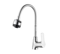 Ibergrif M14357 tar, Mitigeur d'Evier de Cuisine avec Bec Flexible, Chromé, Argent L