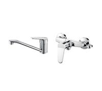 Ibergrif M14450, Mitigeur d'Evier, Robinet de Cuisine Monocommande, Mitigeur Cuisine & M12059-1, Mitigeur monocommande Douche, Robinet Douche Universel Filetage G1/2, Mitigeur de Douche Mural