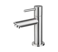 Ibergrif M18103 Mitigeur de lavabo à eau froide, monocommande pour lavabo extérieur, WC invités, acier inoxydable, finition brossée