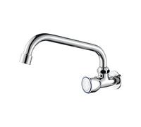 Ibergrif M18654 Ballet, Mitigeur d'Evier Mural, Robinet de Cuisine Retro Eau Froide Uniquement, Chromé, Argent