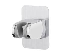 Ibergrif M20405 Support Pommeau de Douche Sans Perçage Adhésif 3M, Support Douchette Universel Réglable 45°, Support de Douche Mural Chromé, Argent