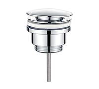 Ibergrif M20509 Bonde de Lavabo Clic Clac avec/sans Trop-Plein - Bouchon Vidage Salle de Bain en Métal Argenté, Robuste et Installation Facile