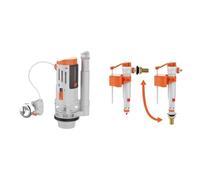 Ibergrif M20522, Mécanisme Universel WC comprenant 2 Boutons de Chasse d'Eau & M20521, Flotteur Chasse d'eau WC Universelle - Mecanisme Chasse d'eau WC, Entrée d'eau par le Bas/Côté