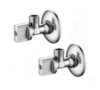 Ibergrif M22008A Robinet d’Arrêt Équerre 1/2" x 3/8", Vanne d’Angle Anti Fuite Haute Pression en Laiton Chromé, Pour WC, Lavabo, Machine à Laver, Lave-Vaisselle, Durable, Installation Facile, Lot de 2