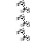 Ibergrif M22008A Robinet d’Arrêt Équerre 1/2" x 3/8", Vanne d’Angle Anti Fuite Haute Pression en Laiton Chromé, Pour WC, Lavabo, Machine à Laver, Lave-Vaisselle, Durable, Installation Facile, Lot de 2