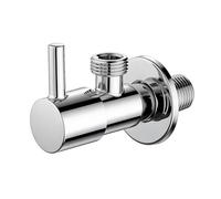 Ibergrif M22025-1/2 Robinet Équerre 1/2 Pouce Vanne Arrêt Chromé | Robinet d’arrêt mural en laiton chromé avec raccord 1/2" x 1/2", pour lavabo cuisine salle de bain, anti-fuite