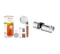 Ibergrif M22025,Pommeau de Douche 3 Modes, Système de Filtration à Trois Étages & Support Pommeau Douche de Salle de Bain, Clamp Douchette Réglable, Chrome