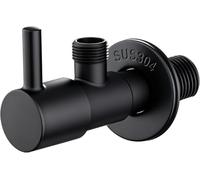 Ibergrif M22025B-3/8 Robinet d'Arret de Régulation avec Poignée, Robinet Équerre (1/2" * 3/8") pour Cuisine et Salle de Bains, Noir (Lot de 5)