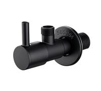 Ibergrif M22025B-3/8 Robinet Équerre Noir 1/2 Pouce Arrêt Eau | Vanne d’arrêt murale en laiton avec raccord 1/2" x 3/8", robinet angle noir pour lavabo cuisine salle de bain
