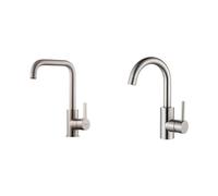 Ibergrif M22105A - Mitigeur Évier avec Bec Haut, Robinet de Cuisine, Nickel Brossé & GRIFEMA G1002A Irsmart - Mitigeur de Salle de Bain, Robinet de lavabo rotatif à 360 °, Mitigeur lavabo à levier