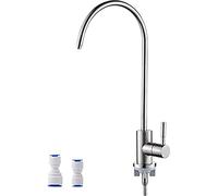 Ibergrif M22301A, Robinet Cuisine d'Eau Potable, Robinetterie de Cuisine en Acier Inoxydable, Pivotant à 360°, Robinet à Osmose Inverse avec 2 Adaptateurs, Sans Plomb, Nickel Brossé