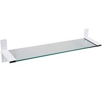 Ibergrif M31007W-Frost, Tablette Murale en Verre et Acier 50 CM, Étagère de Salle de Bain, Blanc