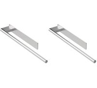 Ibergrif M34453A, Porte Serviette Salle de Bain sans Perçage, Porte-Serviettes Mural en INOX, 39 CM, Argent (Lot de 2)