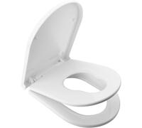 Ibergrif M41001-2, Abattant WC Forme D avec Siège Enfant, Cuvette Toilette avec Frein de Chute, Lunette WC avec Fermeture en Douceur, Lunette de Toilette Universelle, Blanc