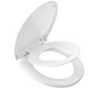 Ibergrif M41002-2, Abattant WC Forme O avec Siège Enfant, Cuvette Toilette avec Frein de Chute, Lunette WC avec Fermeture en Douceur, Lunette de Toilette Blanche Universelle