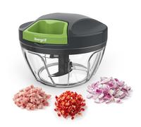 Ibergrif M501 Hachoir Manuel, Hachoir à Légumes Polyvalent avec Corde | Sans BPA pour Oignons, Ail, Fruits et Fruits Secs, Nettoyage Facile, Couvercle Sécurisé, Utilisation Rapide