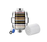 Ibergrif M91010 Filtre de Douche Anti Calcaire Universel, Élimine Chlore Métaux Lourds Odeur, Protection Peau Cheveux, Installation Sans Outil Raccord 1/2"