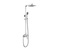 IBERGRIF Mines, Colonne de Douche Carré avec Douche de Tête et Douchette, Flexible, Support, Chromé