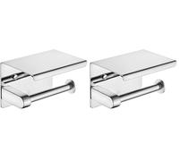 Ibergrif MK34050 - Porte Papier Toilette, Support Papier Toilette Mural, 304 Acier Inoxydable Porte Rouleau Toilette, Installation avec Vis ou Auto-adhésif, Argent (Lot de 2)