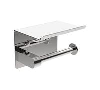 Ibergrif MK34053, Porte Papier Toilette, Support Papier Toilette Mural, 304 Acier Inoxydable Porte Rouleau Toilette, Installation avec Vis ou Auto-adhésif, Argent