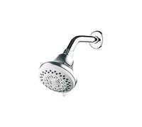 Ibergrif Pommeau de Douche Exterieur avec Bras de Douche, Tête de Douche Fixe Anti-Calcaire, 5 Modes de Jet, Chromée, G1/2