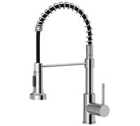 Ibergrif Robinet Cuisine Douchette Extractible à Ressort, Flexible Rotatif 360°, Mitigeur Cuisine 2 Modes de Pulvérisation, Eau Chaude Froide, Démarrage à Froid, Monotrou, Installation Facile