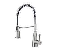 Ibergrif Robinet Cuisine Douchette Extractible Ressort, Flexible Rotatif 360°, 2 Jets, Eau Chaude Froide, Monotrou, Mitigeur Cuisine Installation Simple
