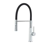 Ibergrif Robinet Cuisine Mitigeur, Tuyau Silicone Flexible 360° Rotatif, 2 Modes Jet & Vaporisateur, Eau Chaude Froide, Laiton, Économie d’Eau, Installation Facile pour Évier Monotrou