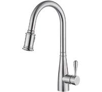 Ibergrif - Robinet de Cuisine avec Douchette Extractible, Mitigeur d'évier, Nickel Brossé, Gris