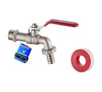 Ibergrif Robinet Exterieur Jardin 1/2 - Robinet Jardin avec Adaptateur, Robinet Antigel -10 ℃, Résistance à Haute Température 120 ℃, Antirouille, Robinet D'arrosage à Sphère, Laiton