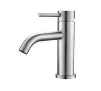 Ibergrif Robinet Lavabo Salle de Bain Moderne, Mitigeur Monocommande en Acier Inoxydable, Cartouche Céramique Silencieuse, Eau Chaude/Froide, Finition Grise, M11003A