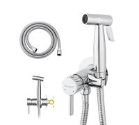 Ibergrif robinet WC et bidet argenté avec douchette