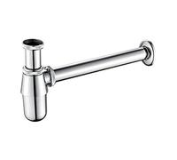 Ibergrif siphon de lavabo en métal 1,25 x 32 mm chromé | Tube en acier inoxydable, anti-odeur, hauteur réglable, pour évier de cuisine