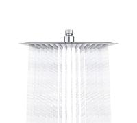 Ibergrif Tete de Douche Inox 25CM Carrée, Douche Pluie Universelle 1/2 Pouce, Pommeau Douche Economie Eau, Rotatif 360°, Inclinable 30°, Ultra Fine Anticalcaire Facile Installation
