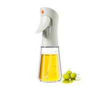 Ibergrif Vaporisateur d'Huile 180ml - Bouteille Spray en Verre au Borosilicate pour Airfryer & Cuisine, Dosage Précis 1g, Sans BPA, Anti-Goutte, Beige-Blanc, M528W