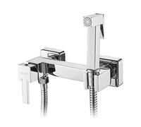 Ibergrif - WC Mitigeur Douche Set avec Flexible, Support, Douchette, Eau Chaude et Froide, Chromé