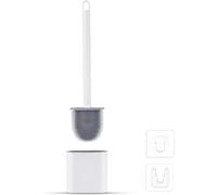 Ibergrif WC Silicone Plate- Toilette et Supports,Anti-goutte,Antibactérienne,Balayette WC Ventilée,Séchage Rapide sans Odeur,Balai WC Montage Mural/au Sol,Salle de Bain et WC Blanc